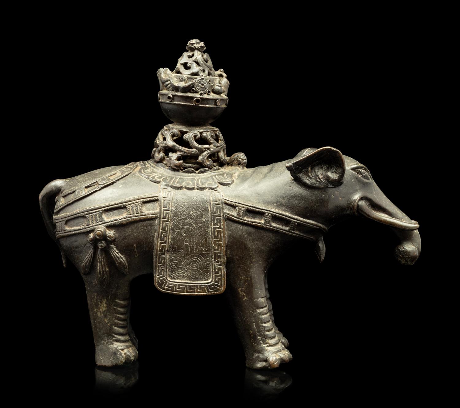 A Bronze Elephant-Form Incense Burner