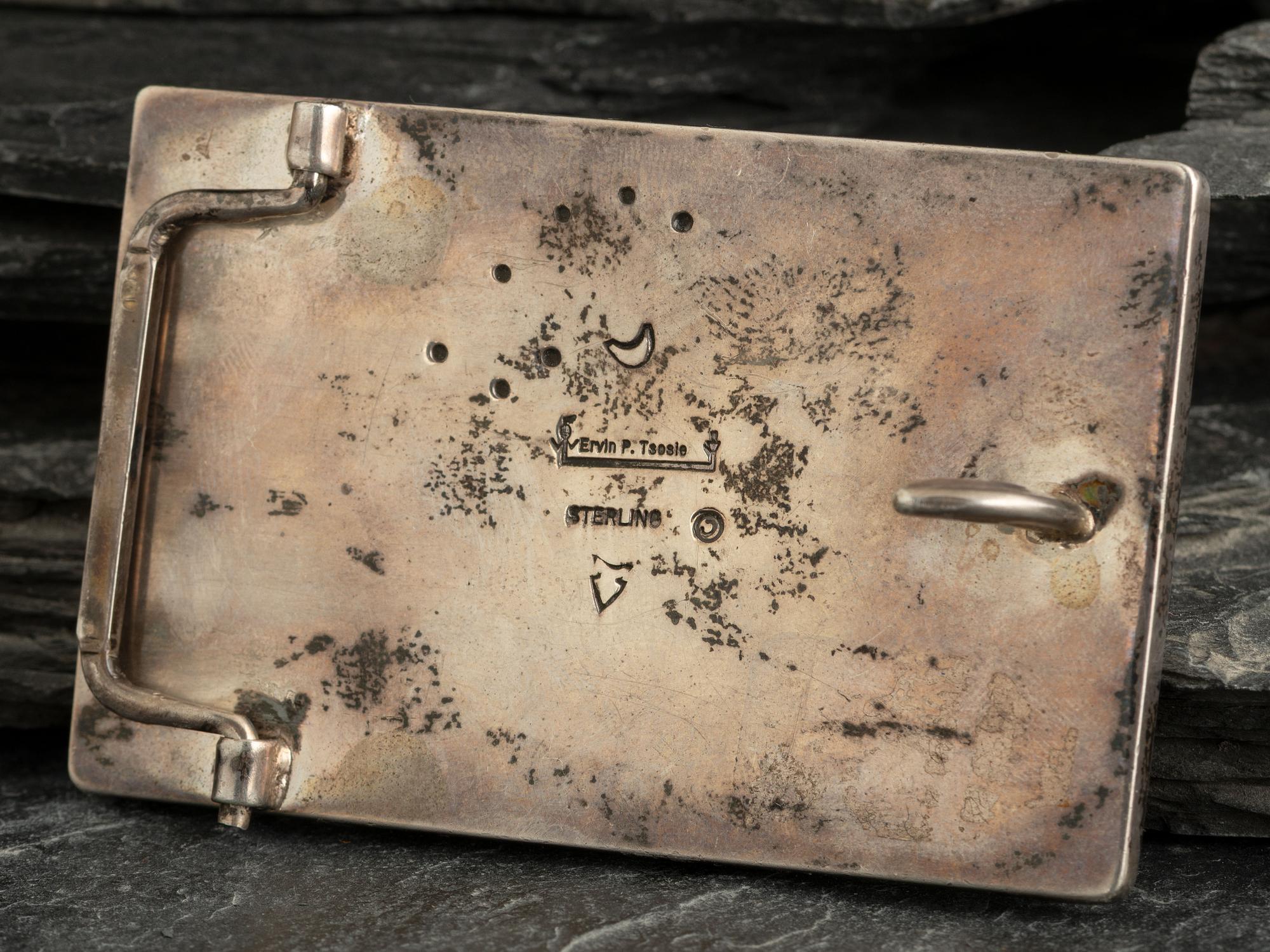 Silver and Mosaic Inlay Yeibichai Bolo and Belt Buckle Set