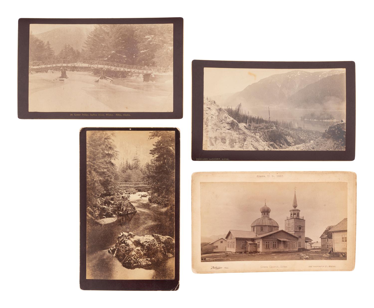 [NATIVE AMERICANS]. A group of 16 photographs of Alaska, incl. landscapes and landmarks, many by F. Jay HAYNES and Edward de GROFFS.