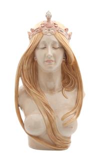 An Italian Art Nouveau Style Ceramic Bust Height 19 3/4 inches. — EARLY 20TH CENTURY