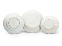 Three Delftware Chinese Export Style Plates