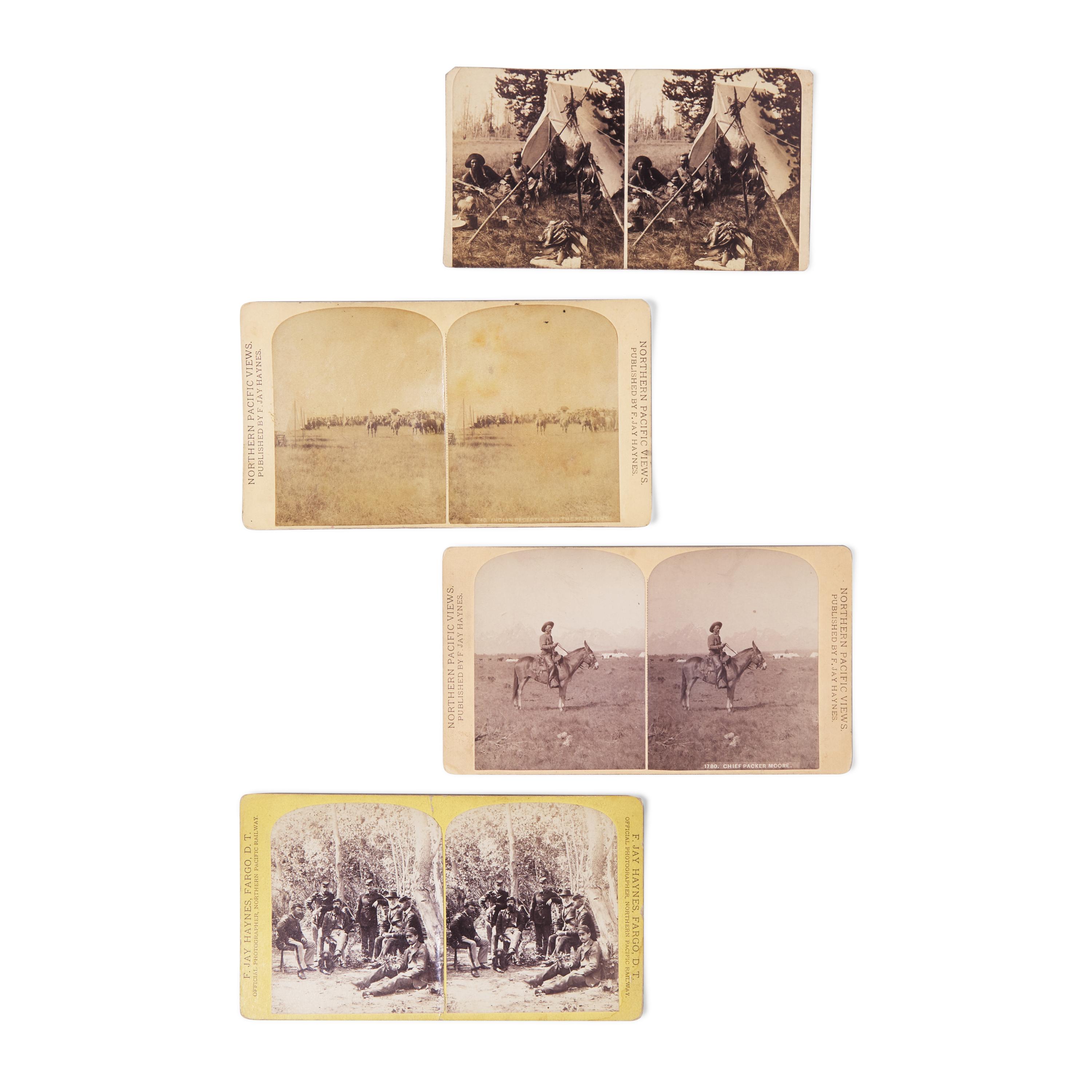 [Americana] Haynes, F. Jay. Four stereoviews, including President Arthur's Trip to Yellowstone