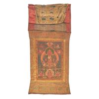 A Tibetan or Bhutanese Thangka of Amithaba 西藏或不丹 無量壽佛唐卡