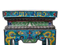 A Pair of Chinese Blue Ground Cloisonné Enamel Stools