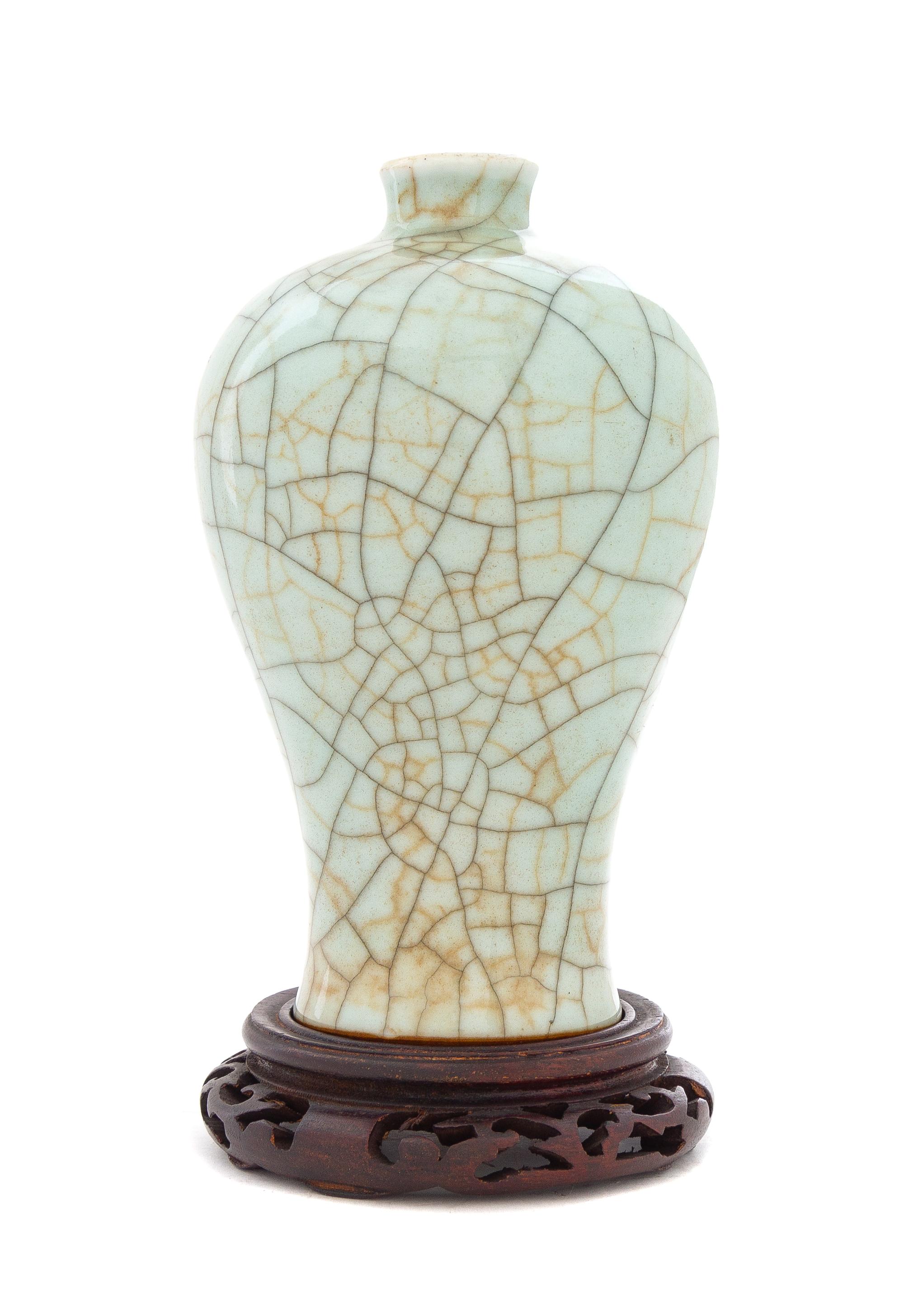 A Chinese Ge- Type Porcelain Meiping Vase Height 7 1/2 inches. — 18TH/19TH CENTURY