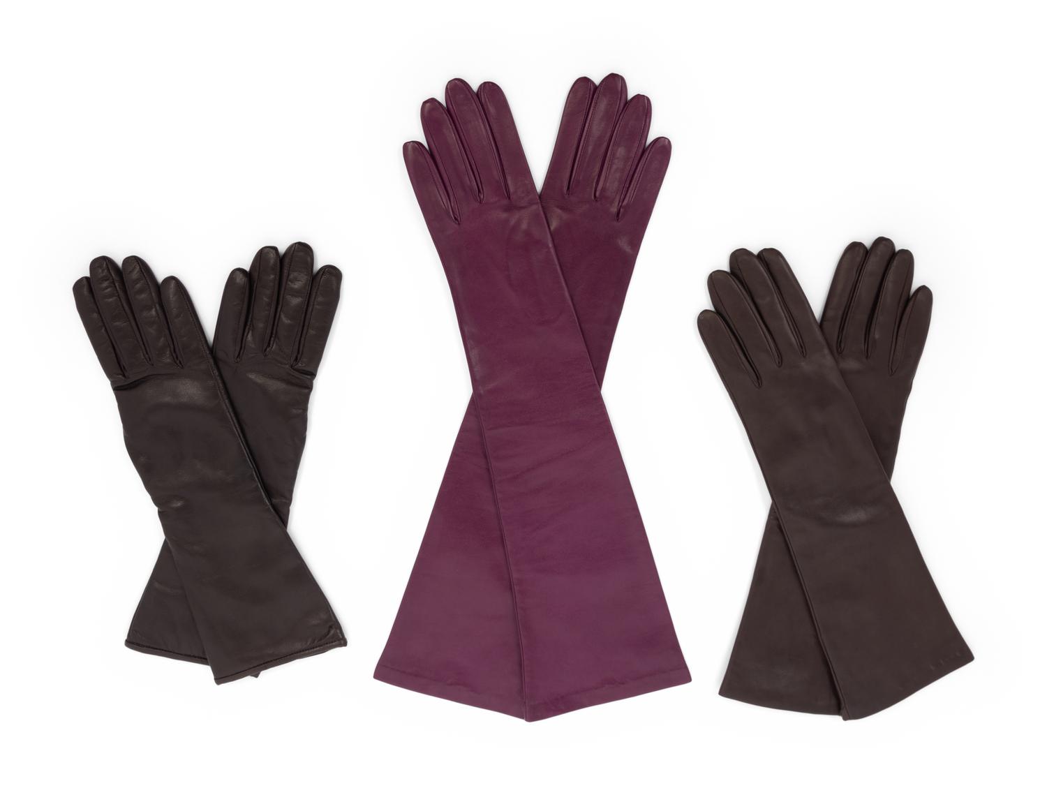 Three Leather Gloves: Two J. Mendel, One Barneys