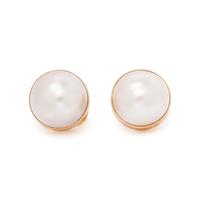 CONVERTIBLE CULTURED MABE PEARL, DIAMOND AND ENAMEL EARRINGS