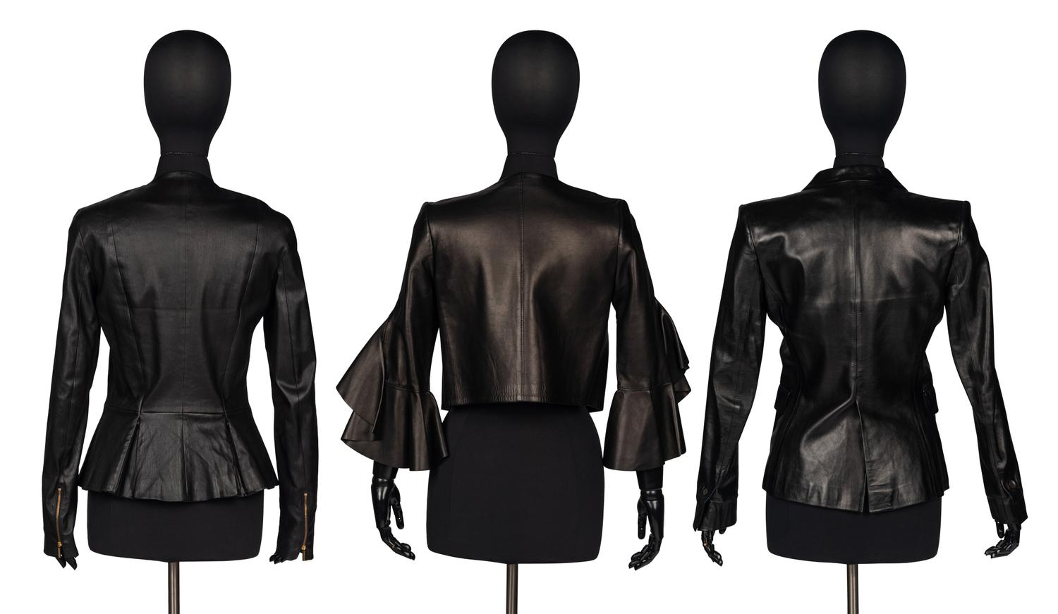 Three Designer Black Leather Jackets