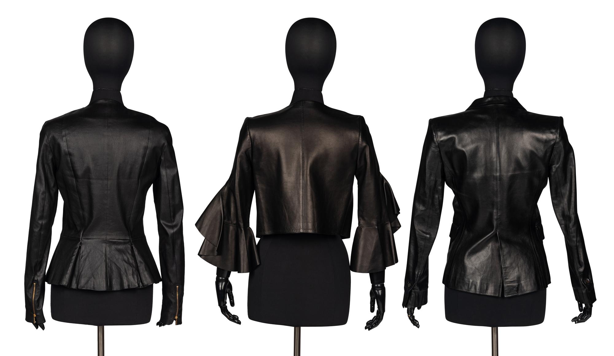 Three Designer Black Leather Jackets