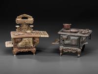 Two Salesman's Sample or Child's Toy Cast Iron Stoves
