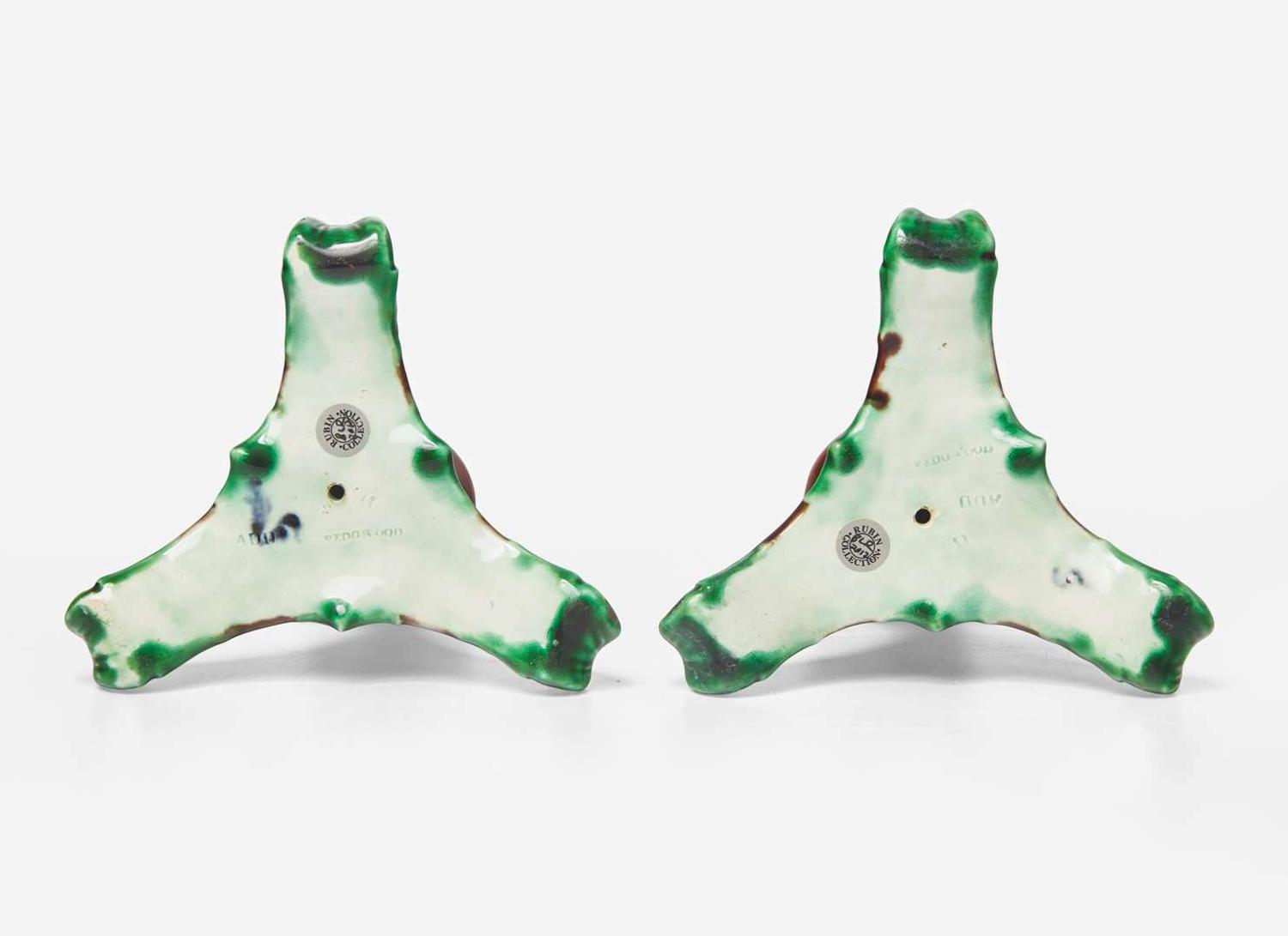 A Pair of Wedgwood Majolica Candlesticks, UK, 1875