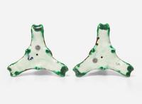 A Pair of Wedgwood Majolica Candlesticks, UK, 1875