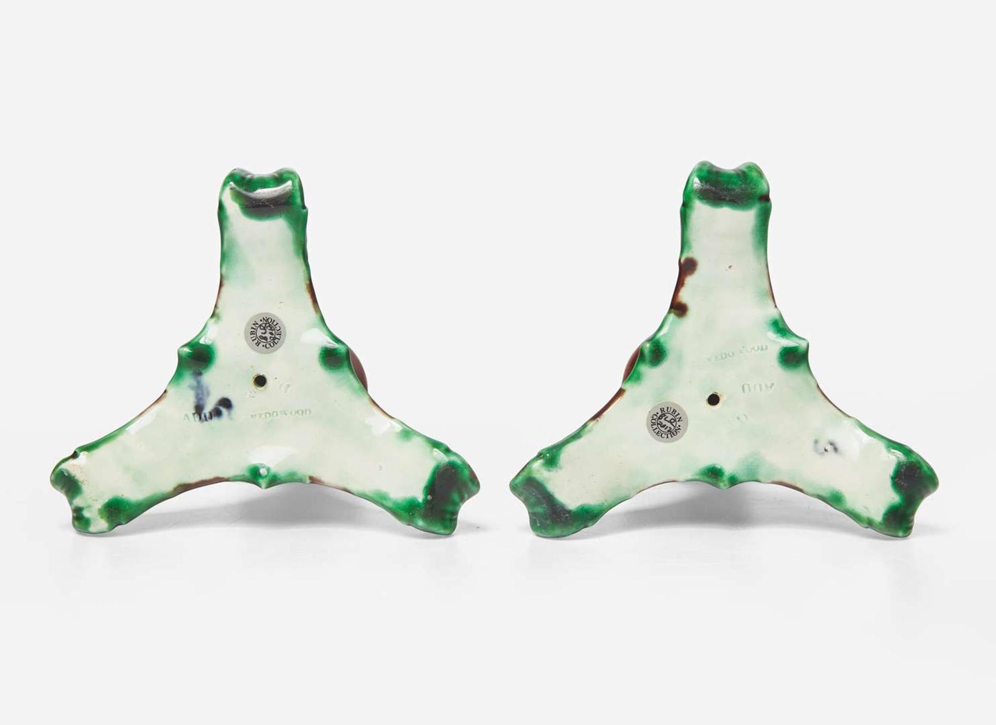 A Pair of Wedgwood Majolica Candlesticks, UK, 1875