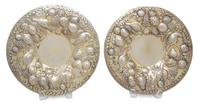 A Pair of Continental Silver Bowls, Mark of Goerge Bedingham, London, 1824, each with raised fruit, grape clusters and birds around the
