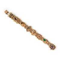 Yellow Gold and Multigem Slide Charm Bracelet
