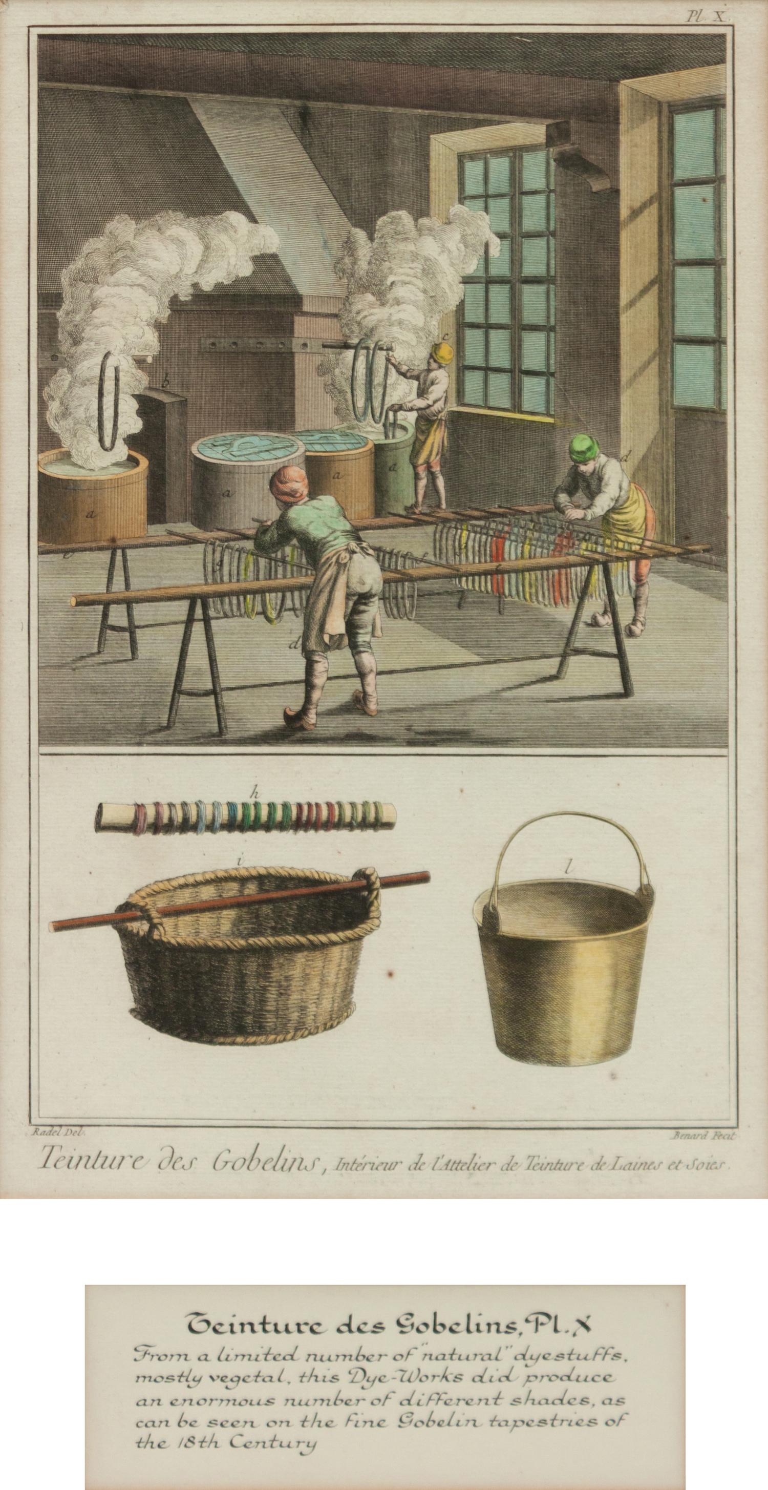 Three Color Engravings from a French Dyeing Manual
