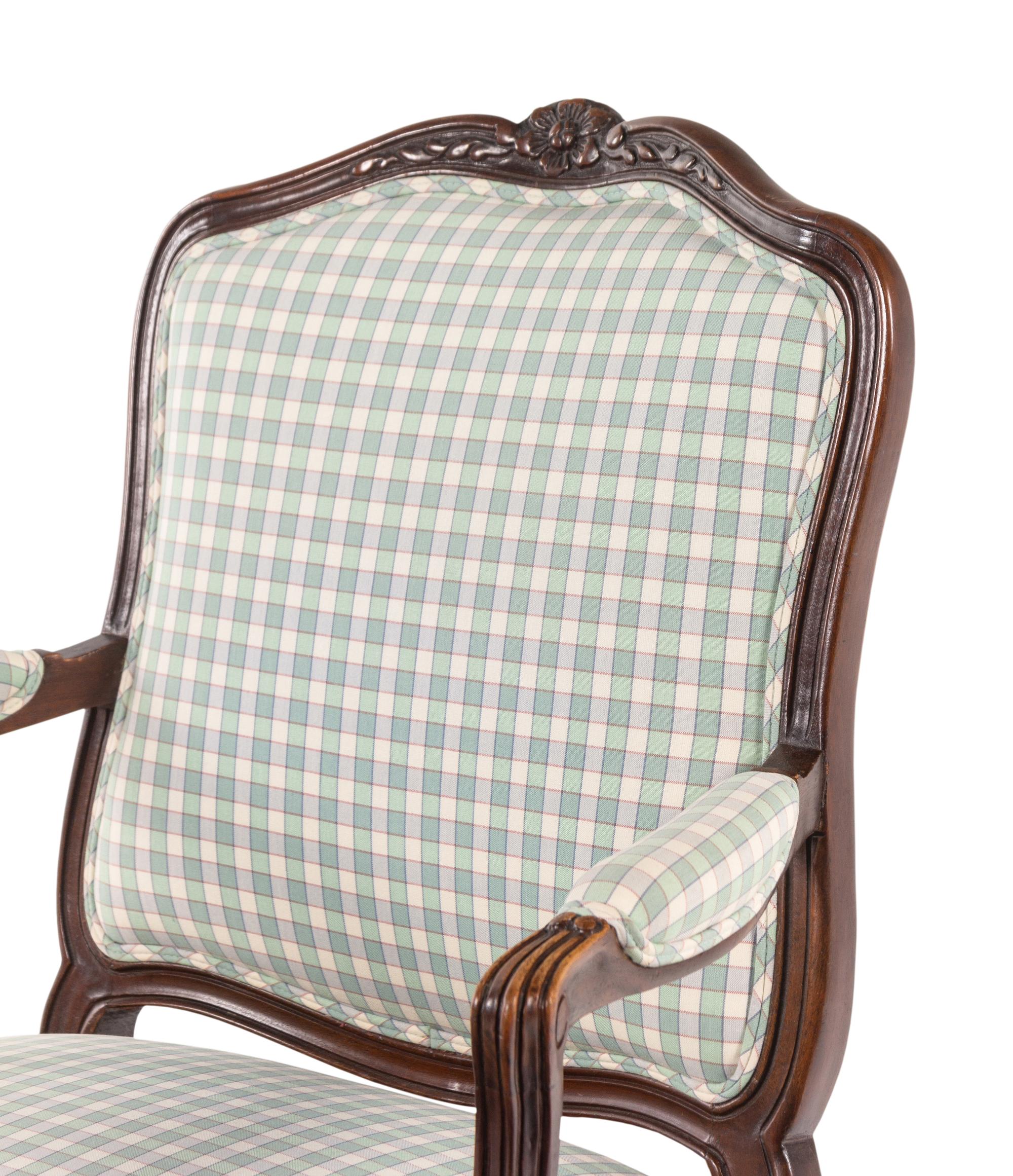 A Louis XV Style Walnut Fauteuil
