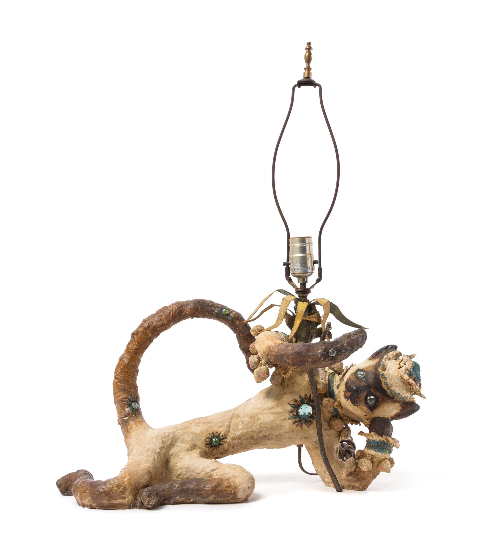 A Painted Plaster Figural Lamp Height overall 24 inches. — TONY DUQUETTE, CIRCA 1940