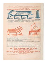 [CIVIL WAR]. E. W. Carryl & Co. ...Army & Navy Goods and Utensil Kit advertising booklet. Philadelphia: King & Baird, n.d.