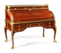 A French Gilt Bronze Mounted Cylinder Desk