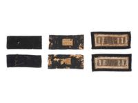 [MILITARIA]. A group of 6 Civil War-era shoulder straps for infantry and artillery officers.