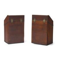 A Pair of George III Inlaid Mahogany Knife Boxes
