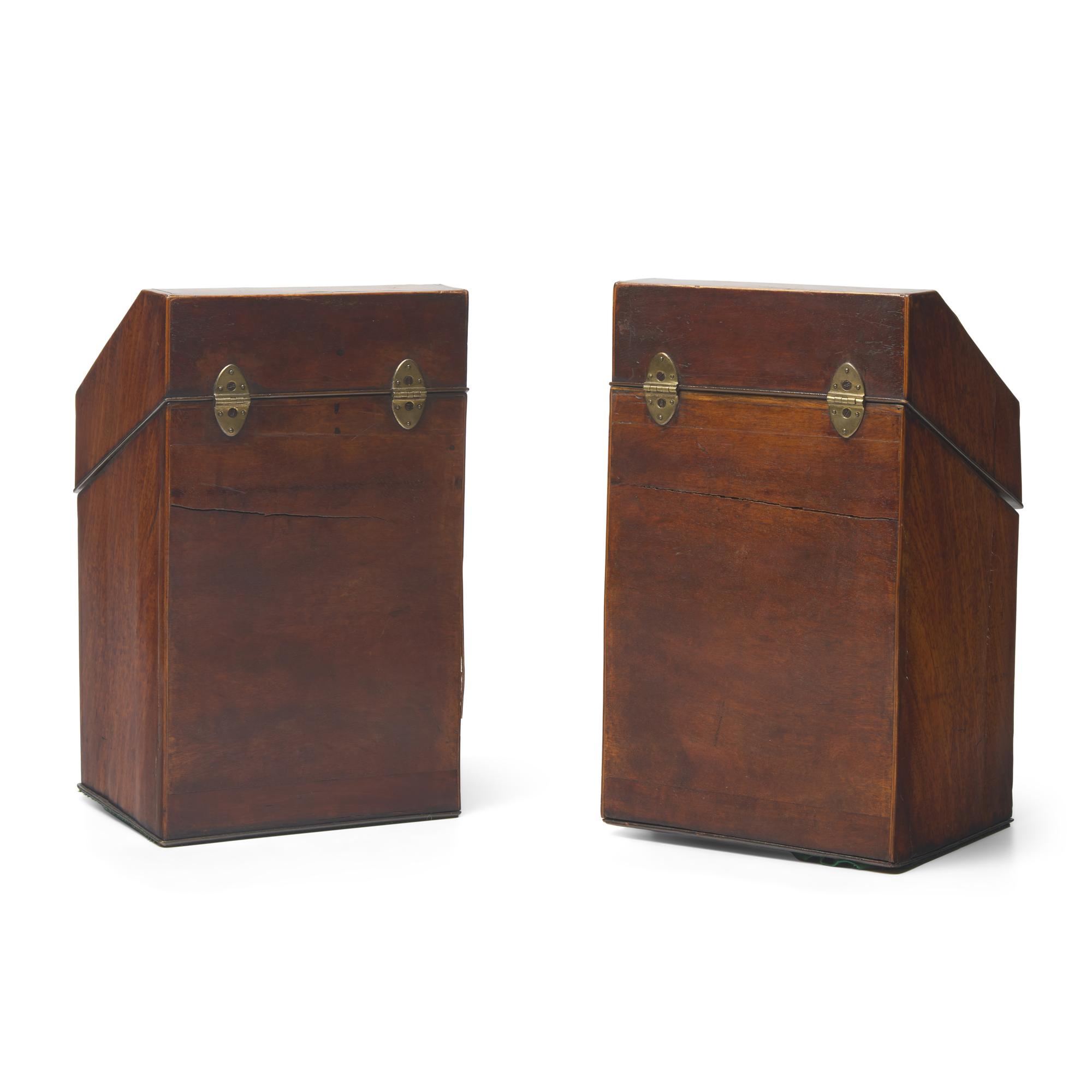 A Pair of George III Inlaid Mahogany Knife Boxes