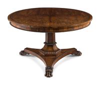 A George IV Brass Inlaid Rosewood Tilt-Top Breakfast Table