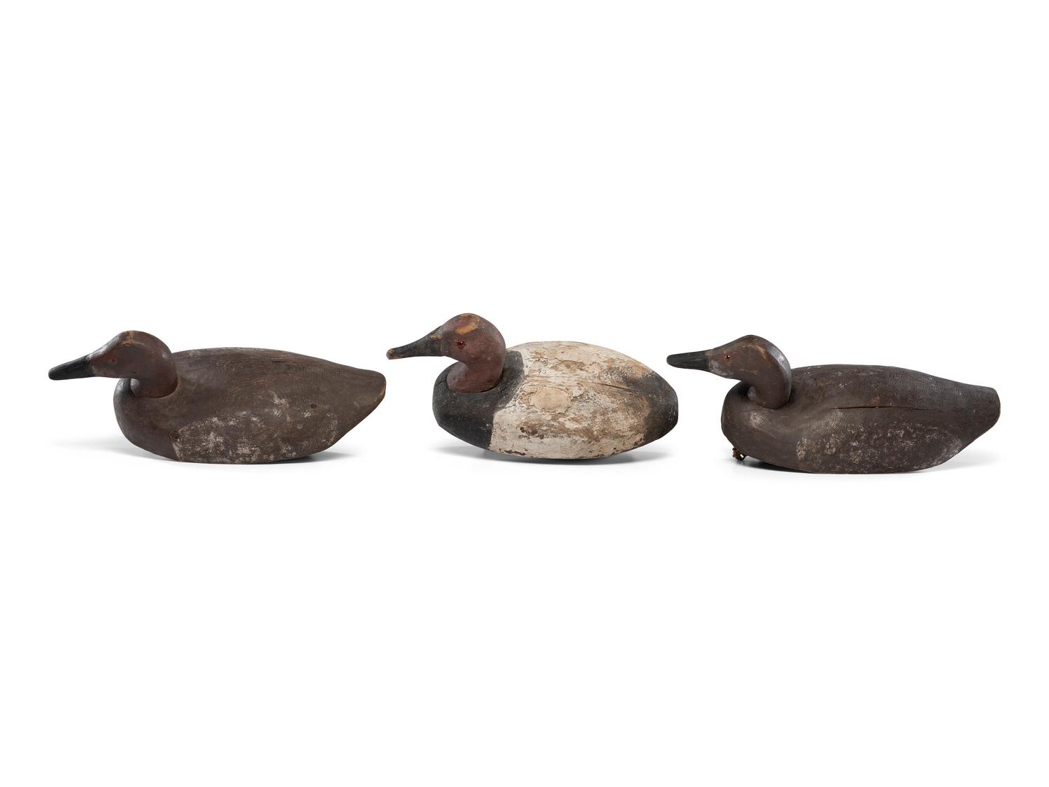 Three Carved and Painted Wood Duck Decoys