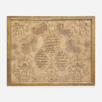 Attributed to the Manor Township Artist; A Fraktur drawing for the Hasselberger Family, dated "1786"