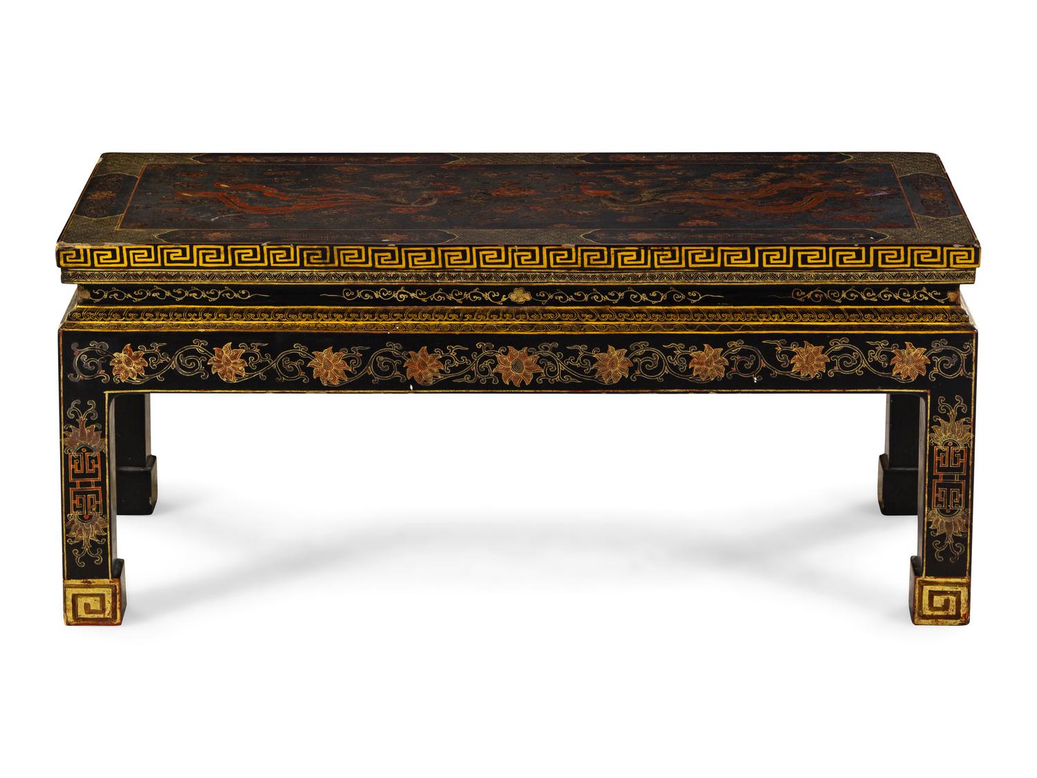 A Chinese Export Lacquered Low Table
