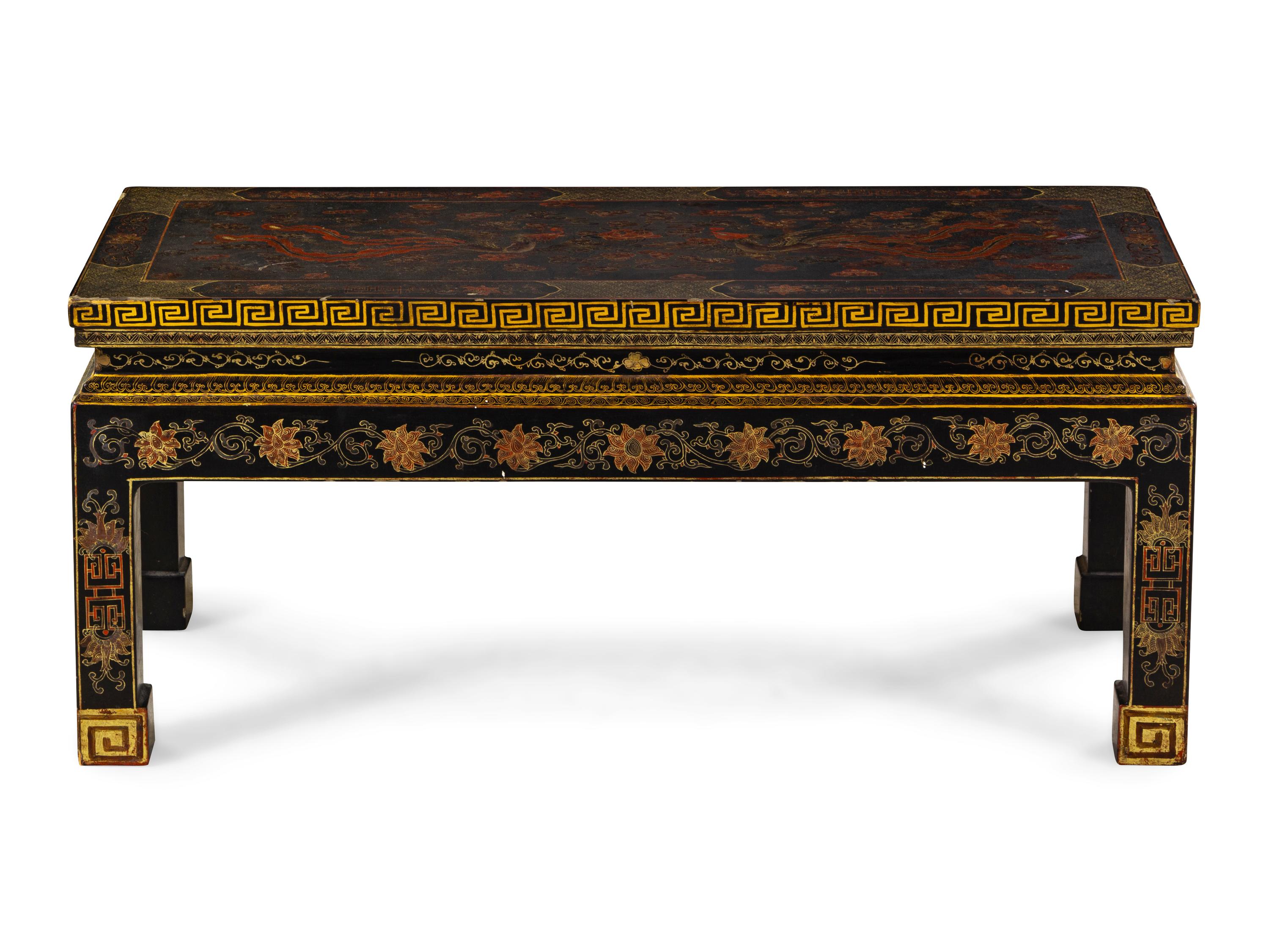 A Chinese Export Lacquered Low Table