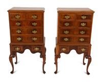 A Pair of Georgian Style Mahogany Diminutive High Boys — 20TH CENTURY