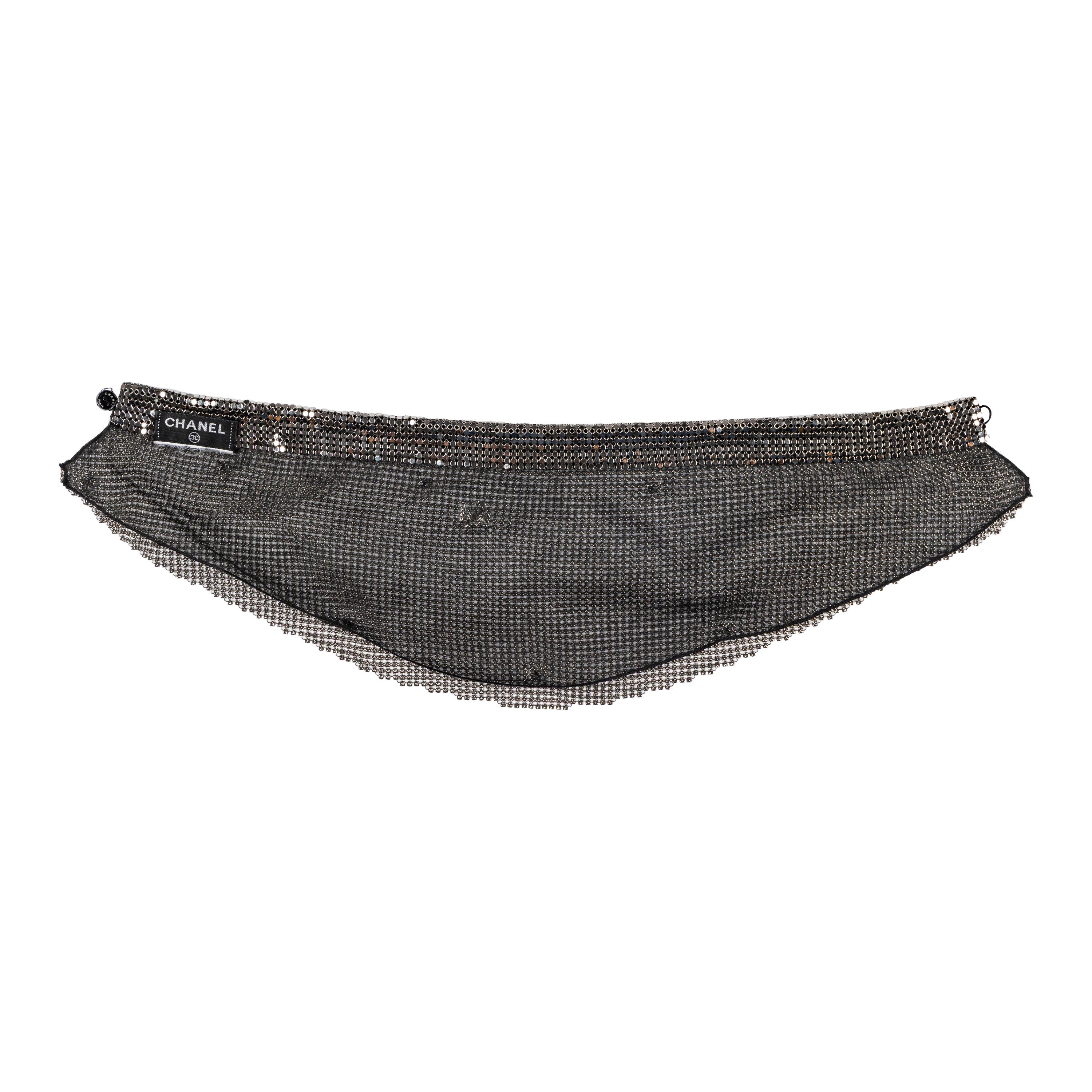 Chanel, Cashmere Shirt with Removable Metal Mesh Scarf