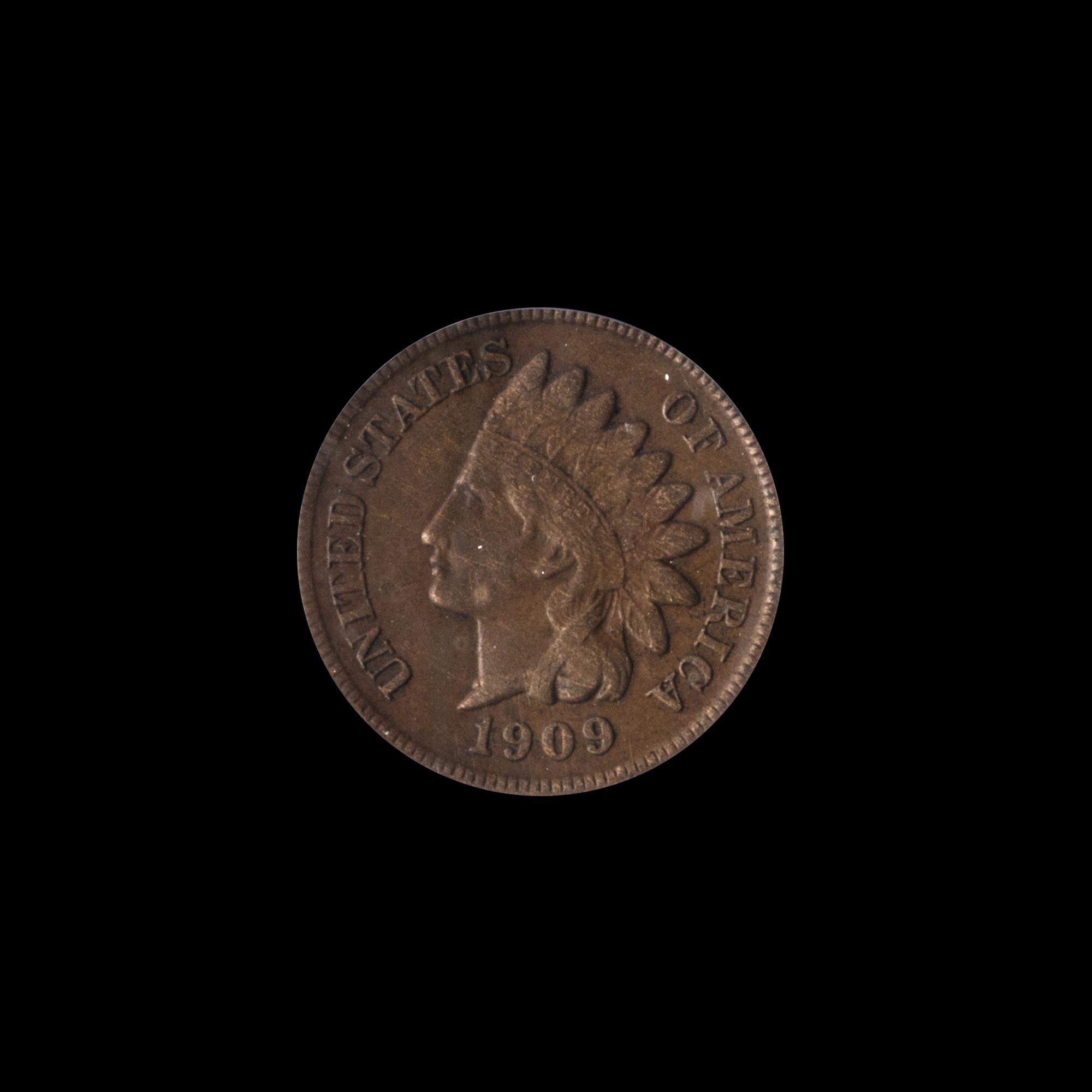 A United States 1909-S Indian Head 1c Coin