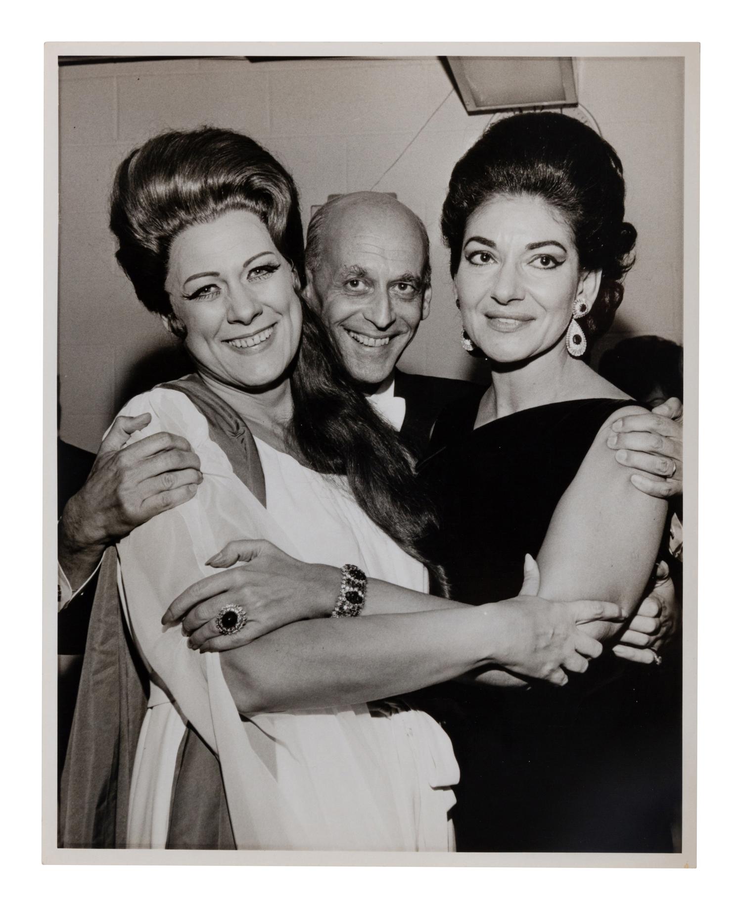 [20TH-CENTURY OPERA SINGERS]. A group of 6 signed photographs or photographic postcards of opera singers from the 1970s-1990s, comprising images of: