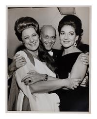 [20TH-CENTURY OPERA SINGERS]. A group of 6 signed photographs or photographic postcards of opera singers from the 1970s-1990s, comprising images of: