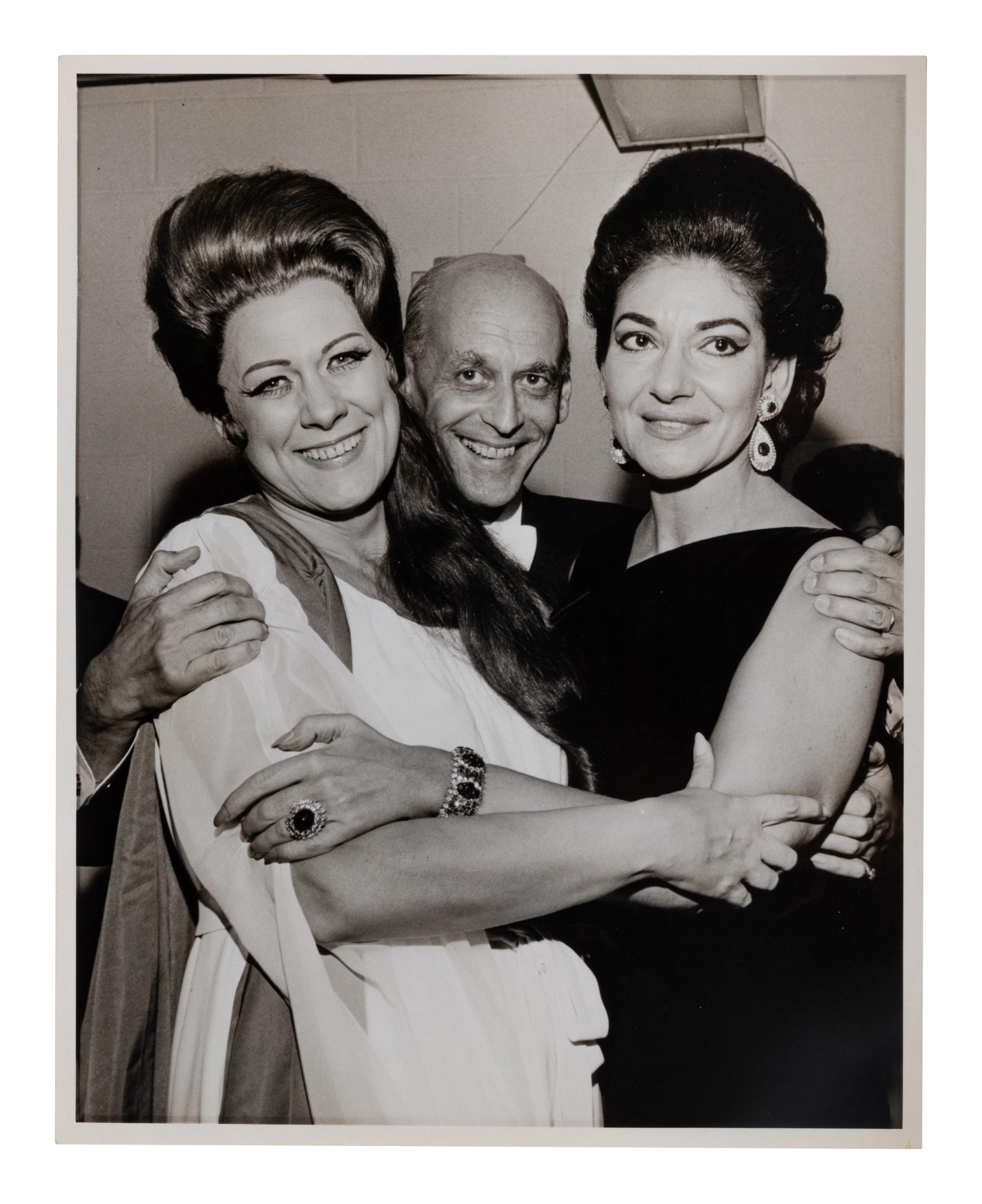 [20TH-CENTURY OPERA SINGERS]. A group of 6 signed photographs or photographic postcards of opera singers from the 1970s-1990s, comprising images of: