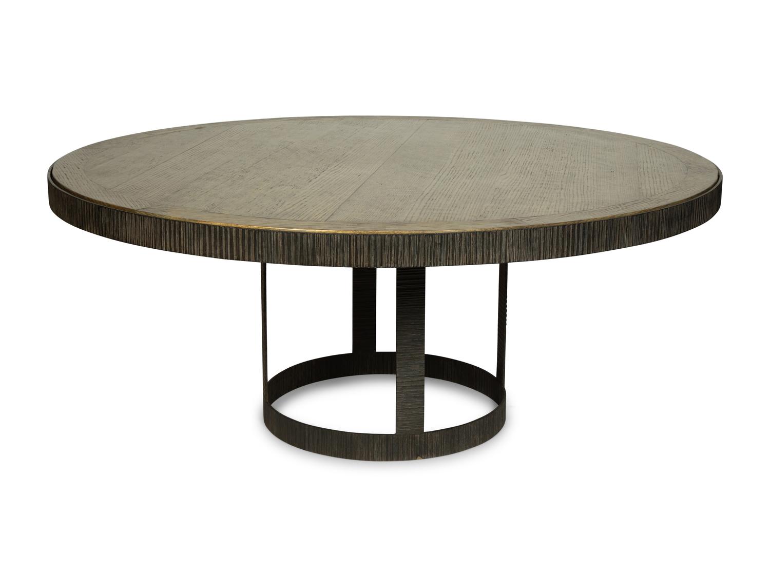 A Contemporary Carved Wood Circular Dining Table