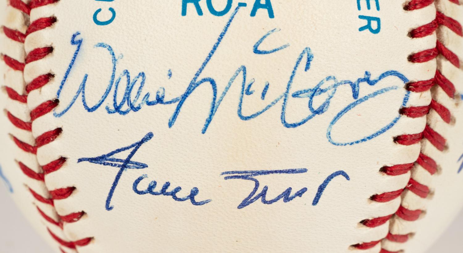 A 500 Home Run Club Signed Autograph Baseball Including Hank Aaron and Willie Mays (Six Signatures, Beckett Authentication Services BAS Certified),