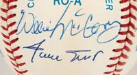A 500 Home Run Club Signed Autograph Baseball Including Hank Aaron and Willie Mays (Six Signatures, Beckett Authentication Services BAS Certified),