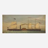 American School 19th century Two Portraits of American Packet Ships