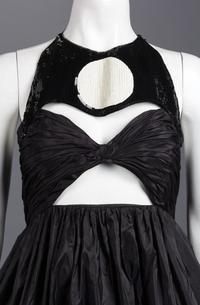 Two Geoffrey Beene Shirred Bustier Dresses, Spring 1990