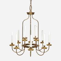 In the Style of Tommi Parzinger (German, 1903- 1981) Twelve-Light Chandelier, USA, circa 1970s