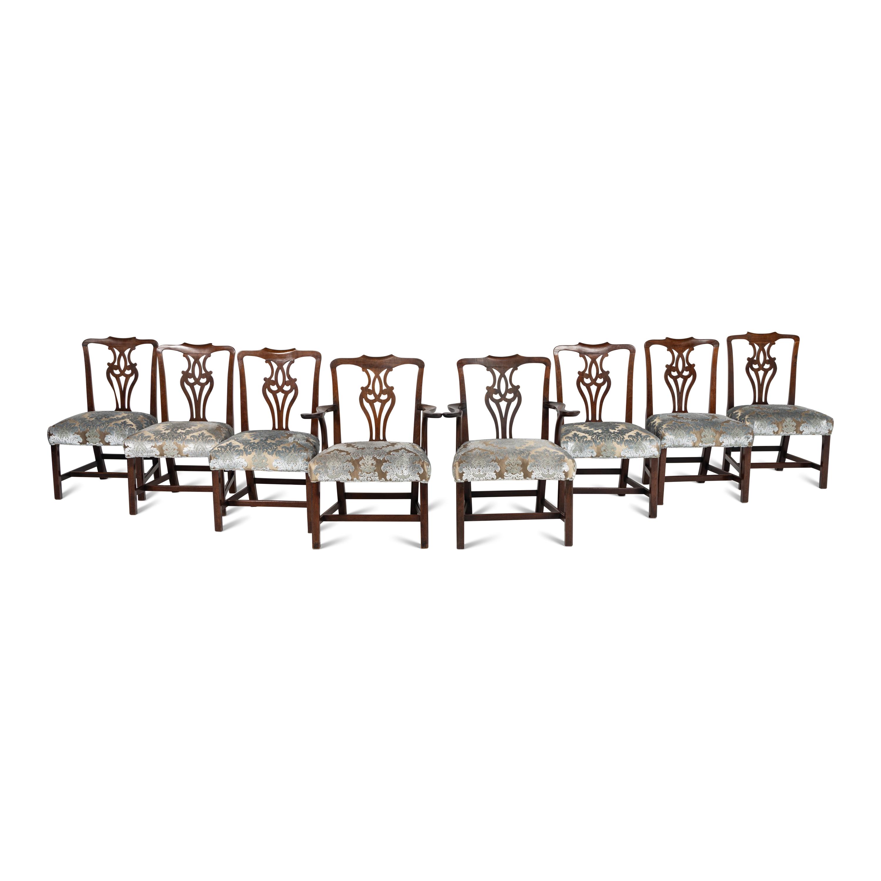A Set of Eight George III Style Mahogany Dining Chairs