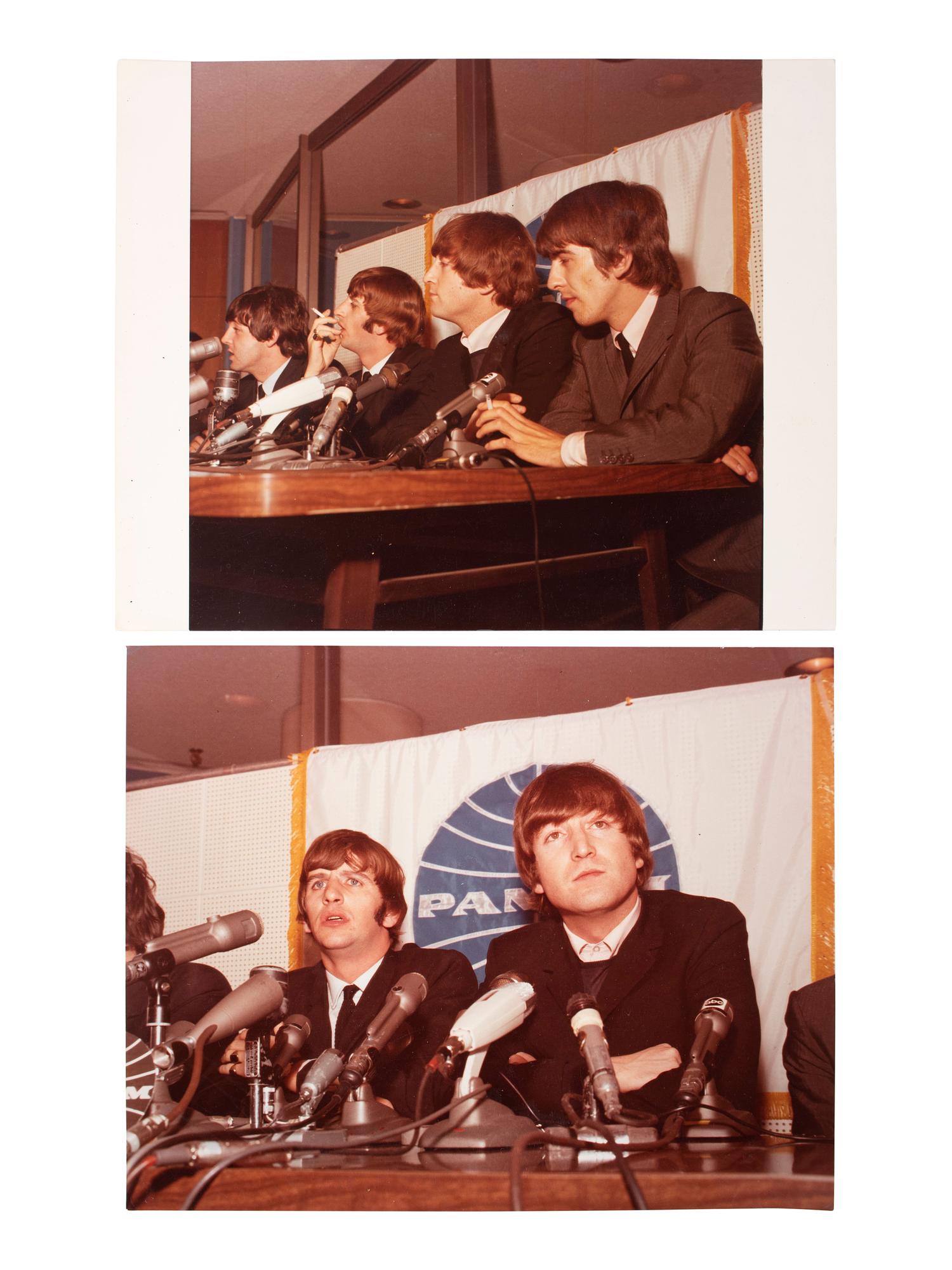 [THE BEATLES]. A group of ephemera and press photos, featuring Hard Day's Night contact sheets and "Beatles Money."