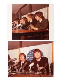 [THE BEATLES]. A group of ephemera and press photos, featuring Hard Day's Night contact sheets and "Beatles Money."