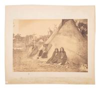 [NATIVE AMERICANS]. SOULE, William S. (1836-1908), photographer. Photograph of a Kiowa Camp. [Fort Sill, Indian Territory]: ca 1870.