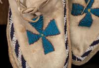 Apache Beaded Hide Moccasins, Signed by Geronimo