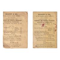[Presidential] [Lincoln, Abraham and George B. McClellan]. Pair of Printed Campaign Songsters